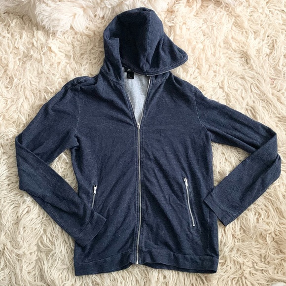 H&M | Zipper Hoodie Jacket Blue Small Silver Hardware - Picture 2 of 13